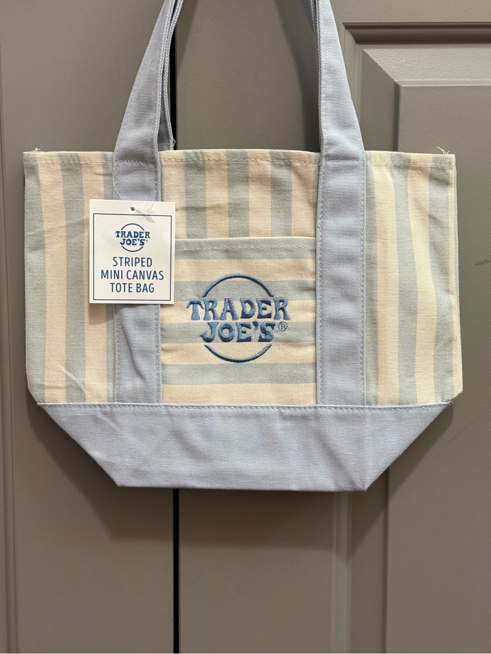 VIRAL 2026 Trader Joe’s Striped Mini Canvas Tote - Picture 2 of 3